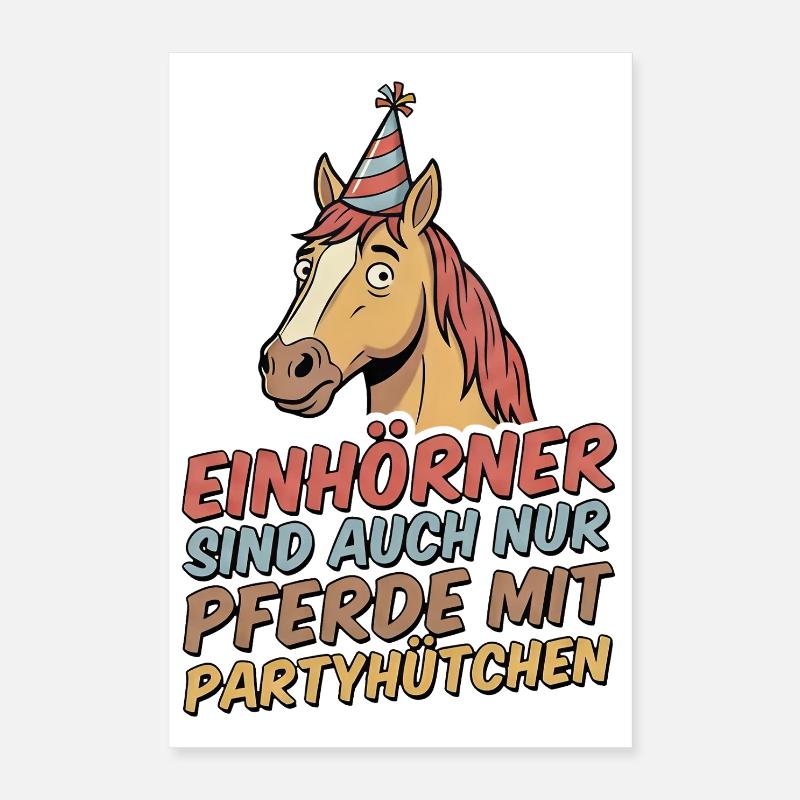 Partypferd mit Hut Poster 40x60 cm