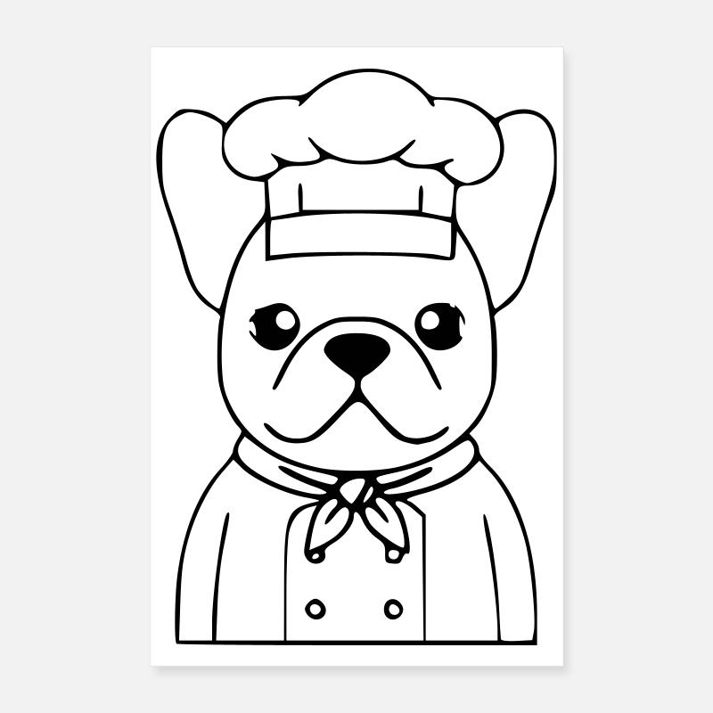 Résumé du Frenchie Chef Baker Poster 40 x 60 cm