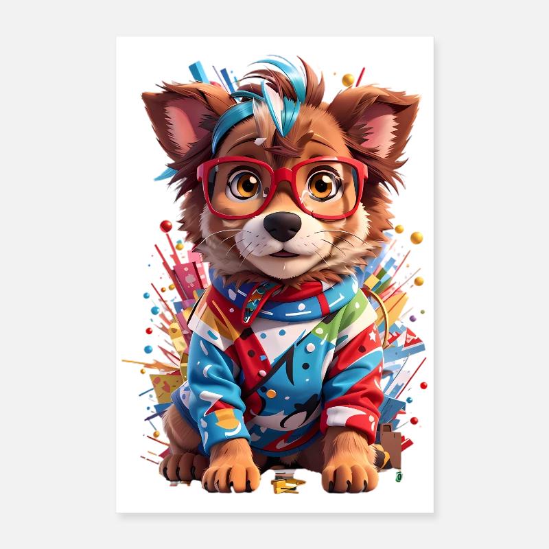 Cute 3D Dog Poster 16" x 24" (40x60 cm)