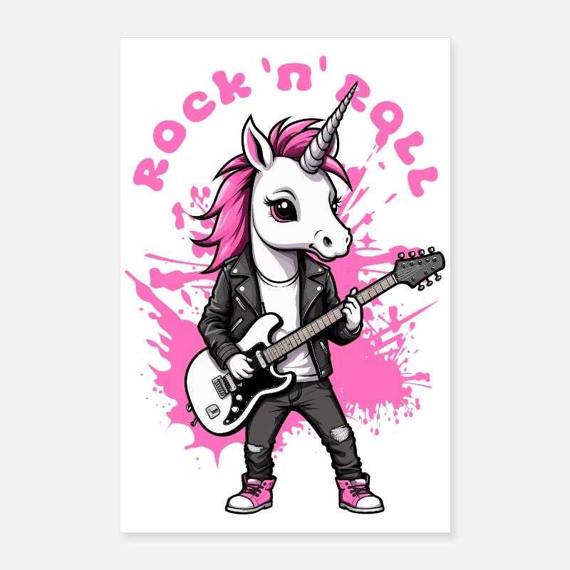 Rock 'n' Roll Einhorn Poster 40x60 cm