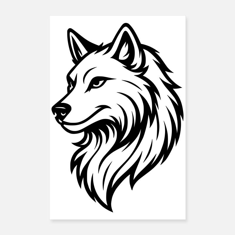 Wolf Silhouette Poster 40x60 cm