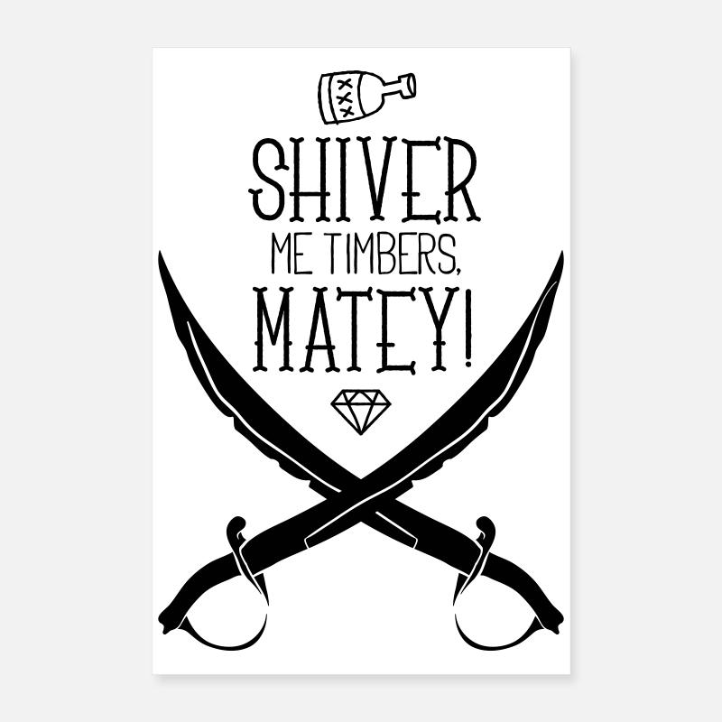 Illustration Featuring Pirate-Themed Design Swords Poster 40 x 60 cm