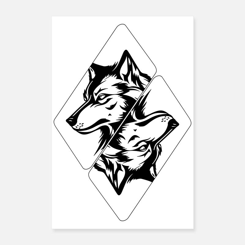 Tête de loup Poster 40 x 60 cm