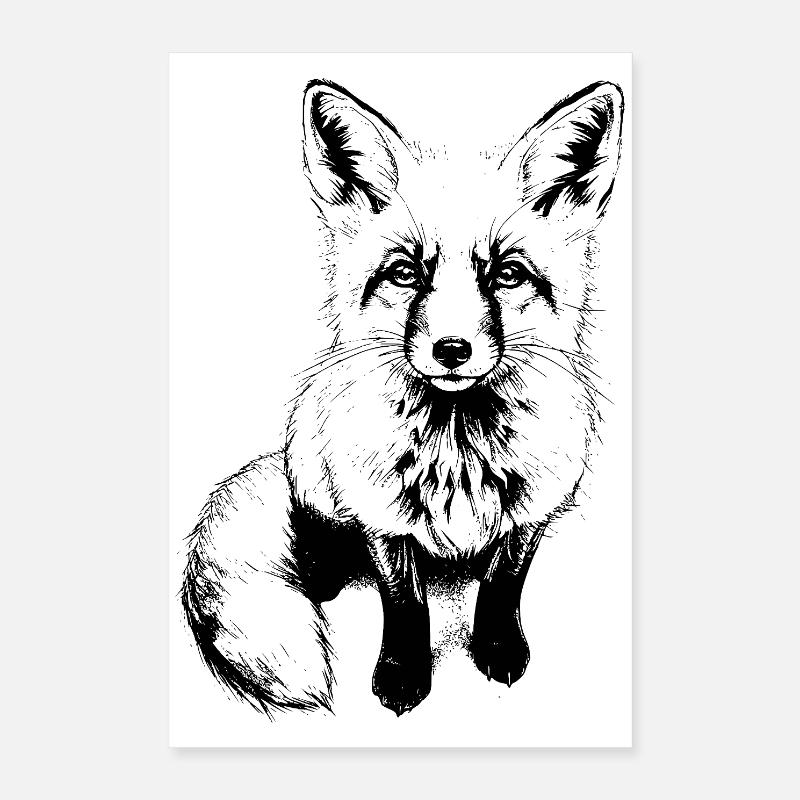 Renard mignon Poster 40 x 60 cm