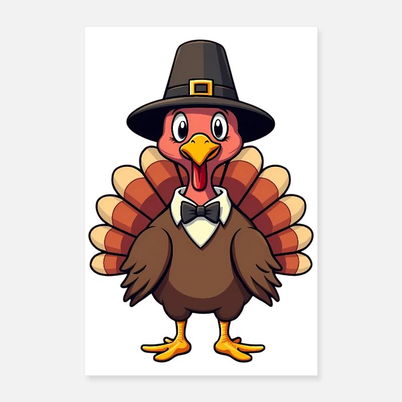 Thanksgiving Drôle Dinde de Thanksgiving Poster 40 x 60 cm
