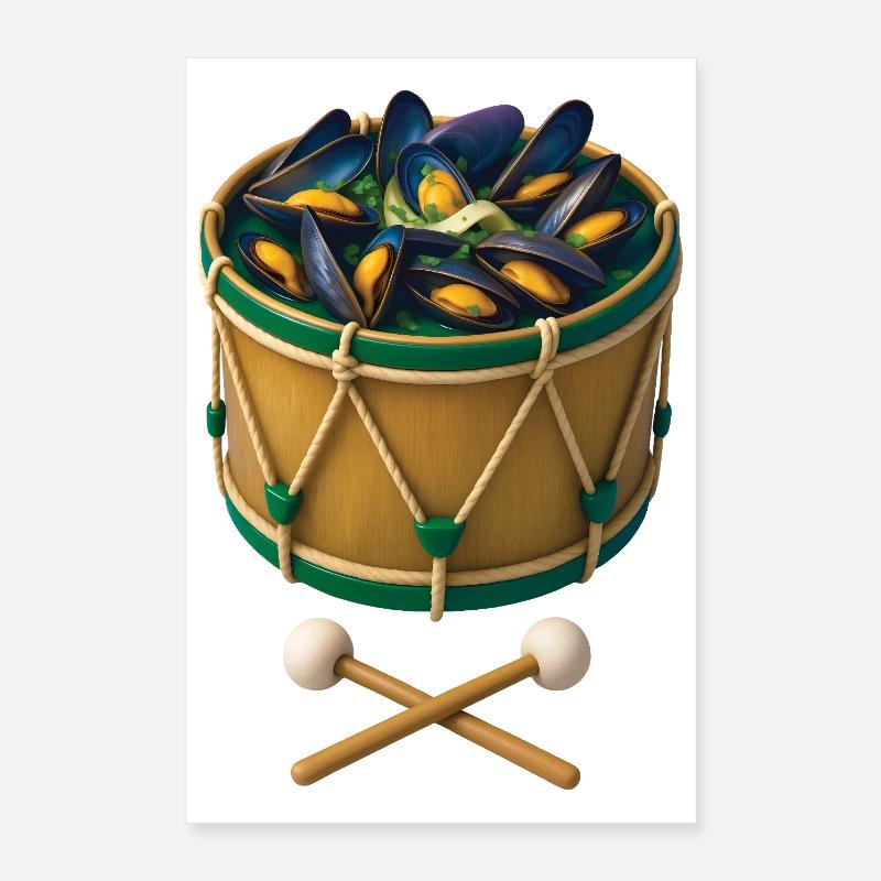 BEATING MUSSELS - Belgium Poster 16" x 24" (40x60 cm)