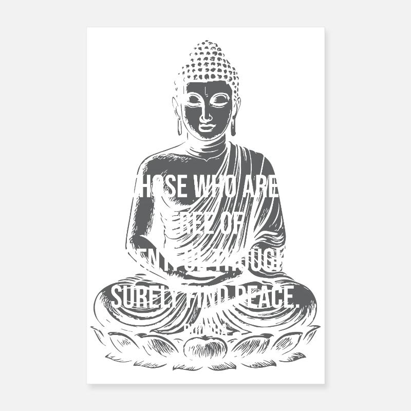Peaceful Mind Buddha Quote Poster 40 x 60 cm