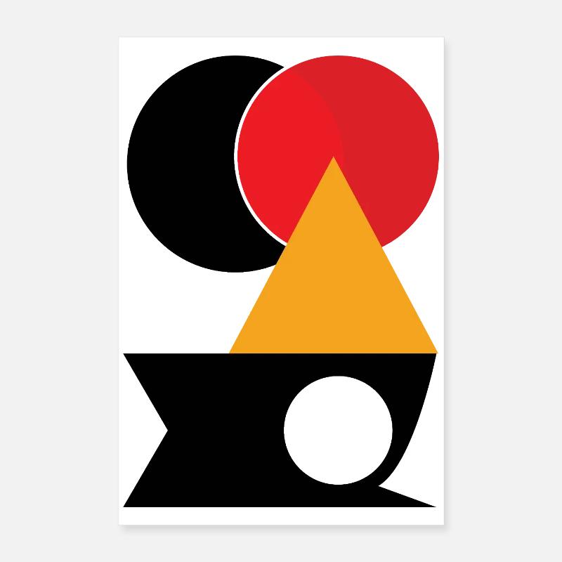 Red circle on golden triangle Poster 16" x 24" (40x60 cm)