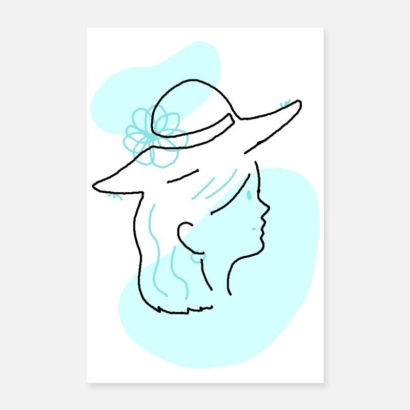 fille plage coloré Poster 40 x 60 cm