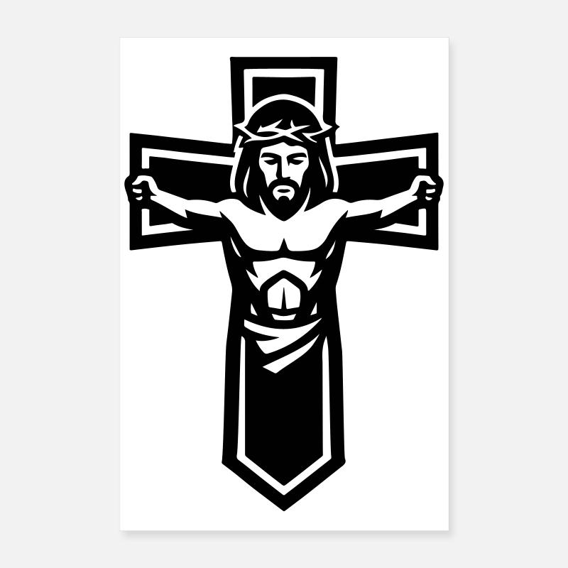 Symbole de la Croix de Jésus chrétien Poster 40 x 60 cm