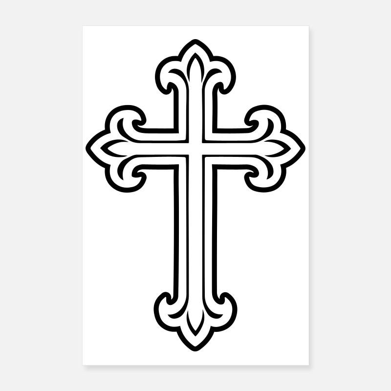 Symbole de croix chrétien Poster 40 x 60 cm