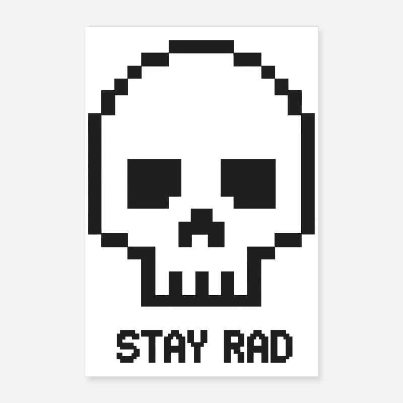 Pixel Kranie-Staghjul Poster 40x60 cm