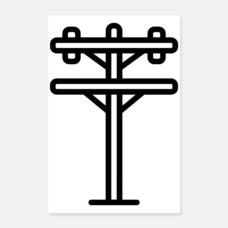 poteau électrique Poster 40 x 60 cm