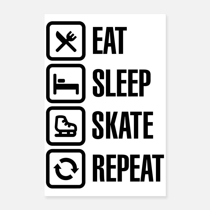 Eat sleep figure Eis skate repeat Poster 40x60 cm