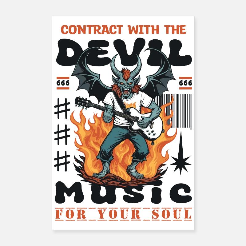 Devil Rock Music Poster 16" x 24" (40x60 cm)