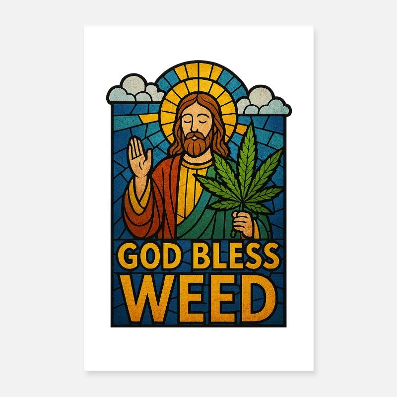 God Bless Weed Poster 40 x 60 cm