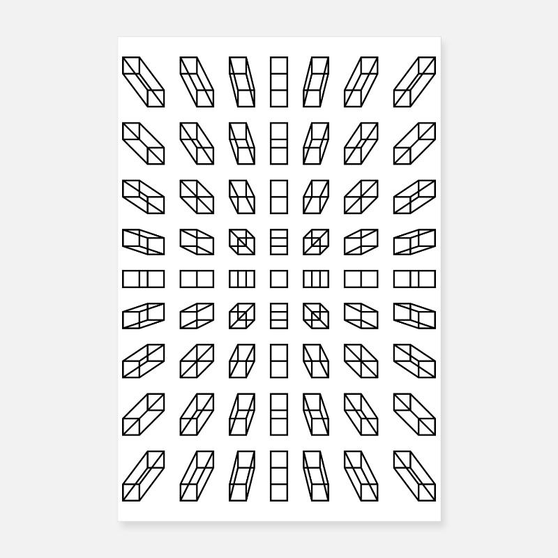 Hypno Bars : Pixels, Illusion & Rétro Poster 40 x 60 cm