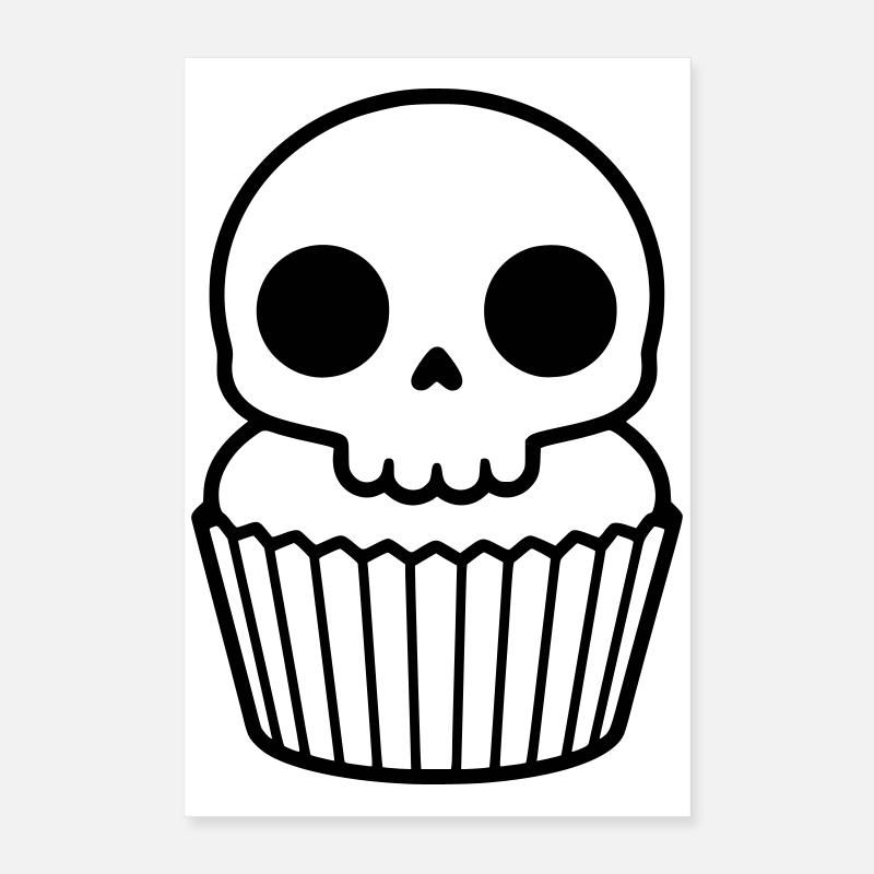 Spooky Cupcake | Halloween Skull Poster 16" x 24" (40x60 cm)