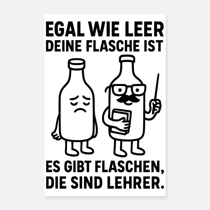 Bottle Empty Teacher Joke Poster 16" x 24" (40x60 cm)