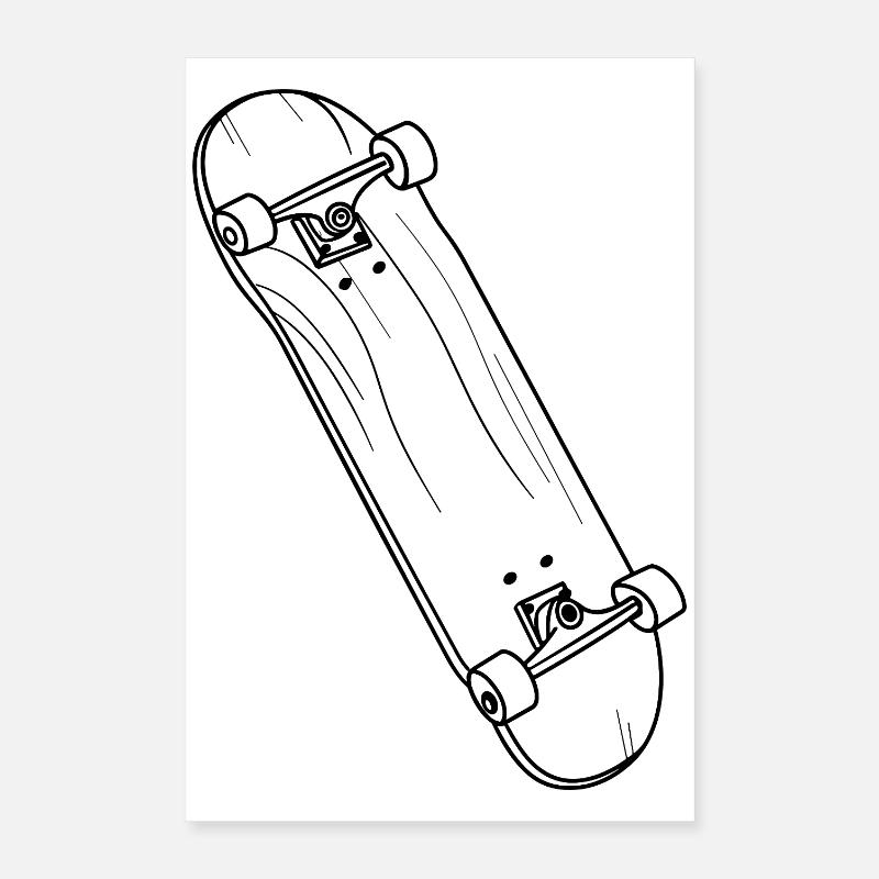 Skateboard Zeichnung Poster 40x60 cm