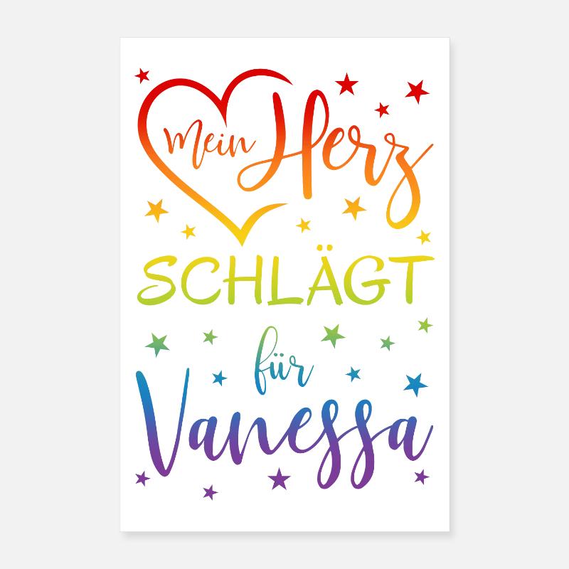 Mon cœur bat pour Vanessa Poster 40 x 60 cm