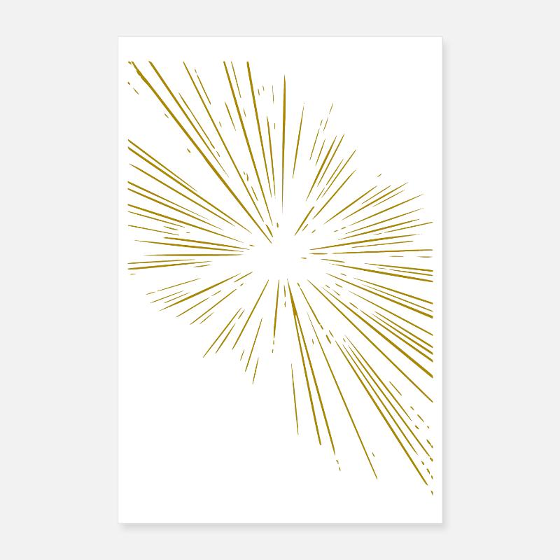 Abstract rays / gold / pattern / line Poster 16" x 24" (40x60 cm)