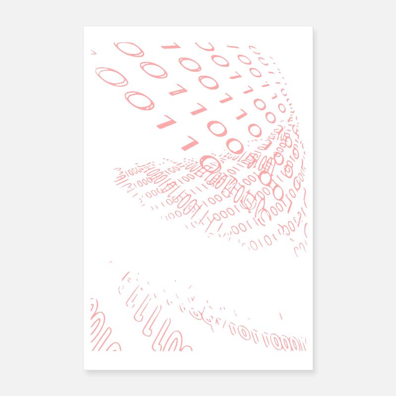 Rosa Binärcode Spirale Poster 40x60 cm