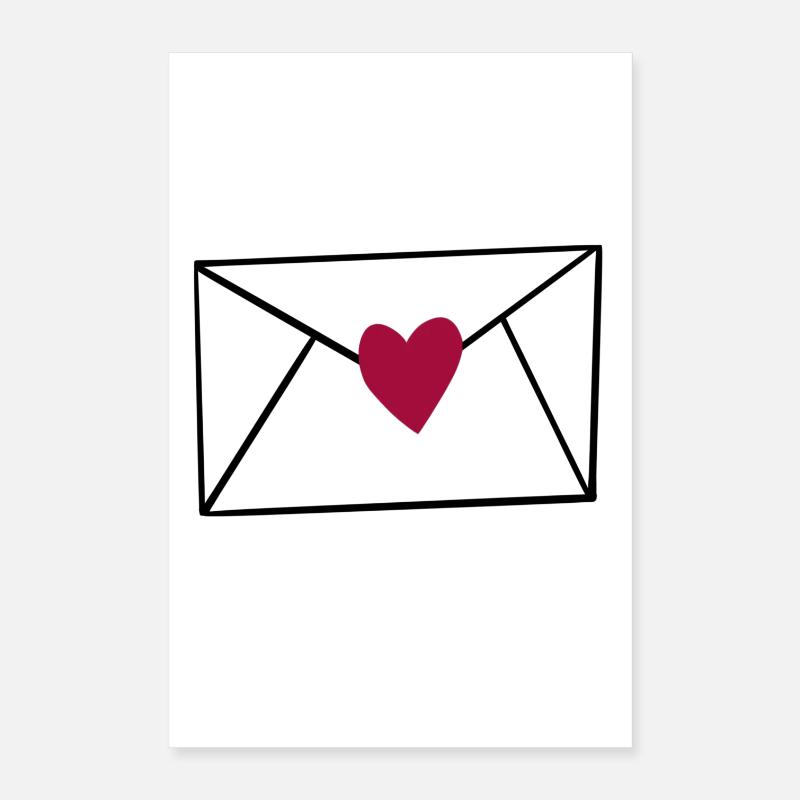 Red heart on black Poster 16" x 24" (40x60 cm)