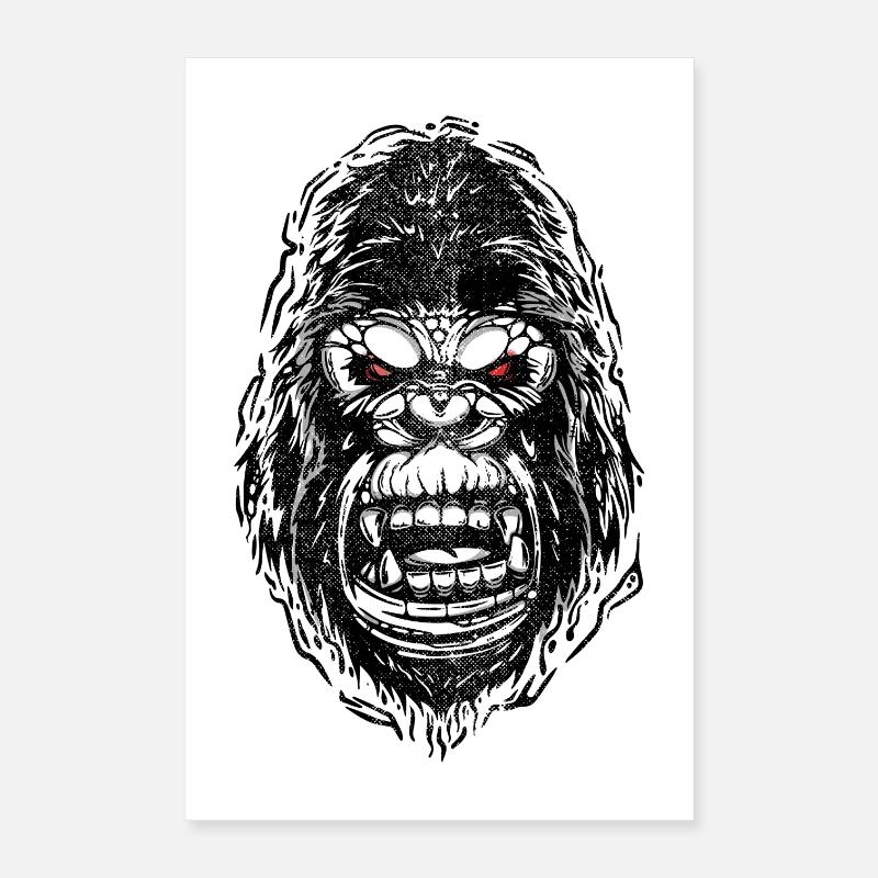 broken gorilla Poster 16" x 24" (40x60 cm)