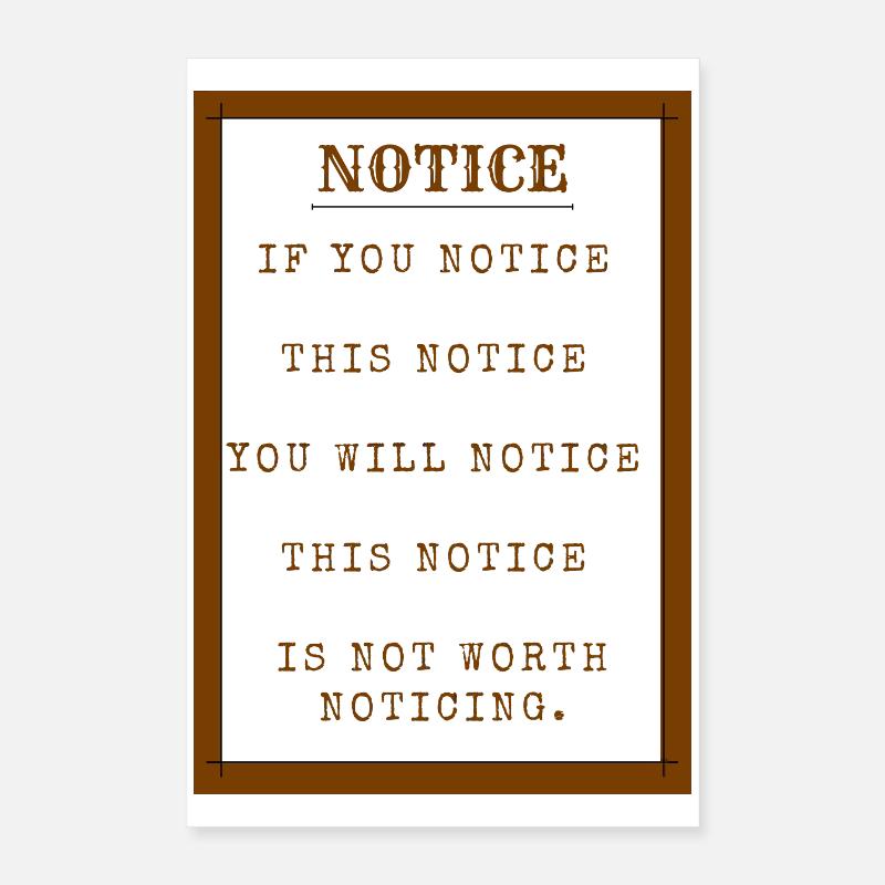 NOTICE 2 Poster 16" x 24" (40x60 cm)