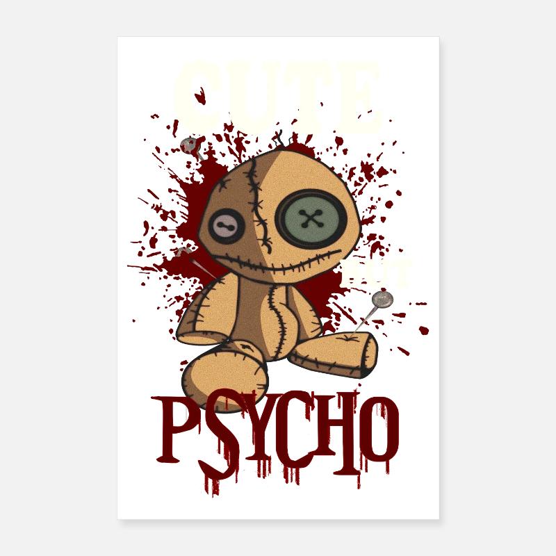 MIGNON MAIS PSYCHO Vaudou - Poupée Poster 40 x 60 cm