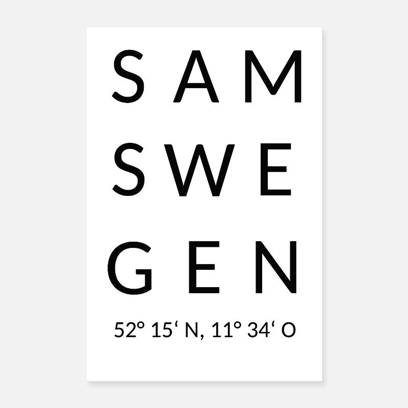 Samswegen schwarz Poster 40x60 cm
