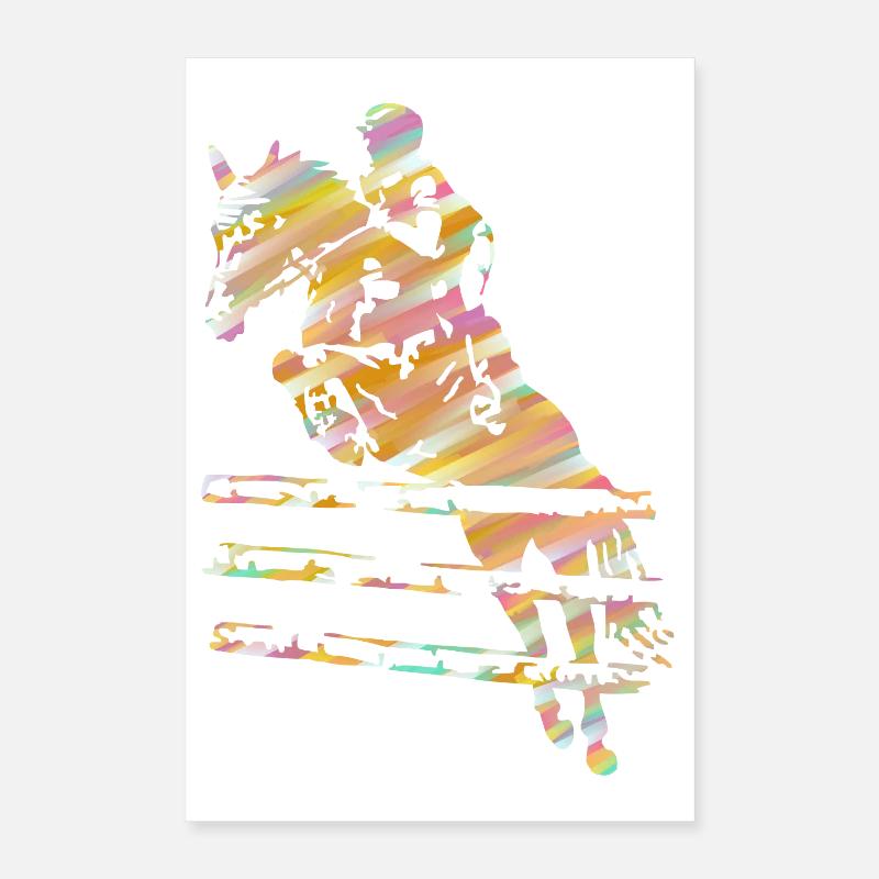 Reiter Springreiten Poster 40x60 cm