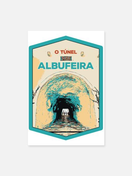 Illustration of the Tunnel to Albufeira Beach - Poster 16" x 24" (40x60 cm) - white - Front