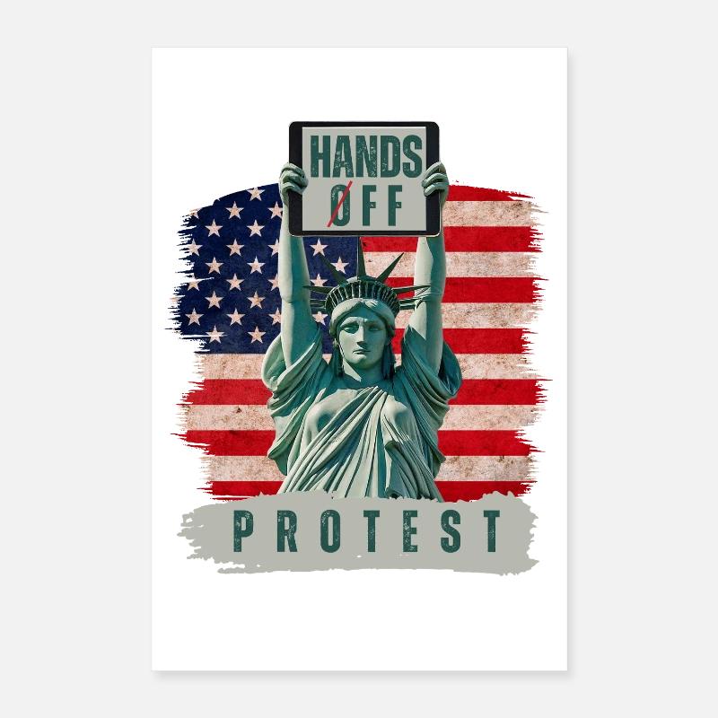 Hands Off Protest Poster 16" x 24" (40x60 cm)