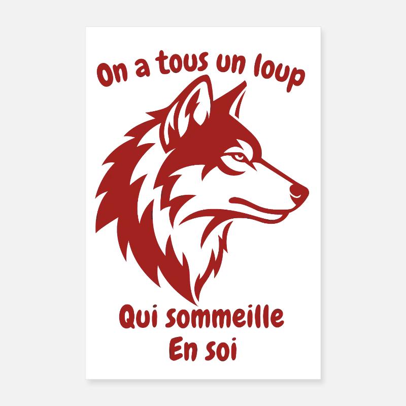 Schlafender innerer Wolf - Poster 40x60 cm - Weiß