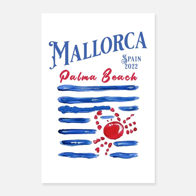 Mallorca 2022 Palm Beach Crabe Bleu Poster 40 x 60 cm