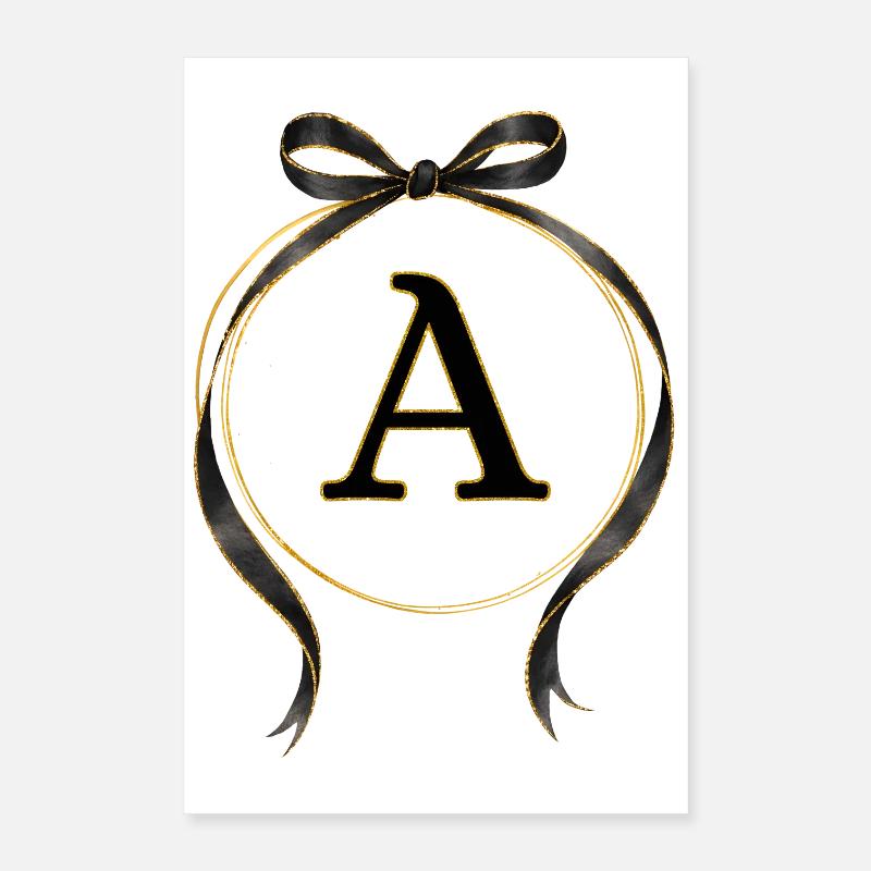 A - Boucle circulaire Or noir Poster 40 x 60 cm