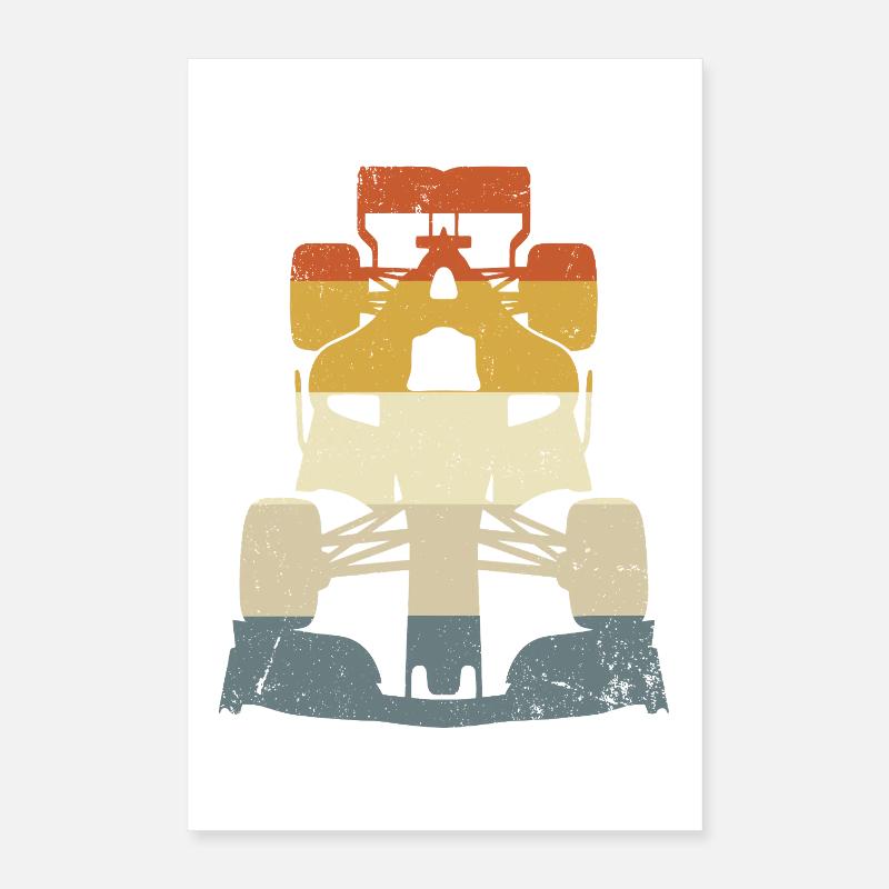 Sport automobile rétro vintage de course à monoplaces Poster 40 x 60 cm