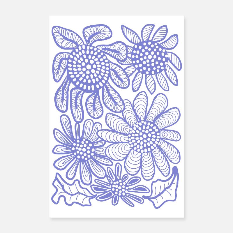Floral Linework Bloom Poster 16" x 24" (40x60 cm)