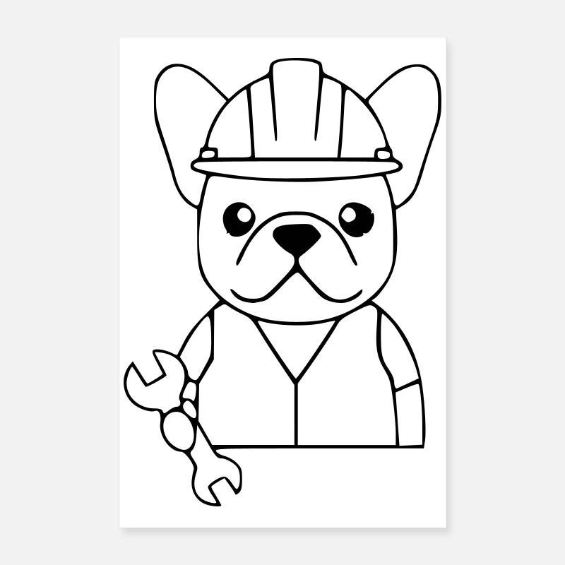 Frenchie Mechanic Tool Poster 16" x 24" (40x60 cm)