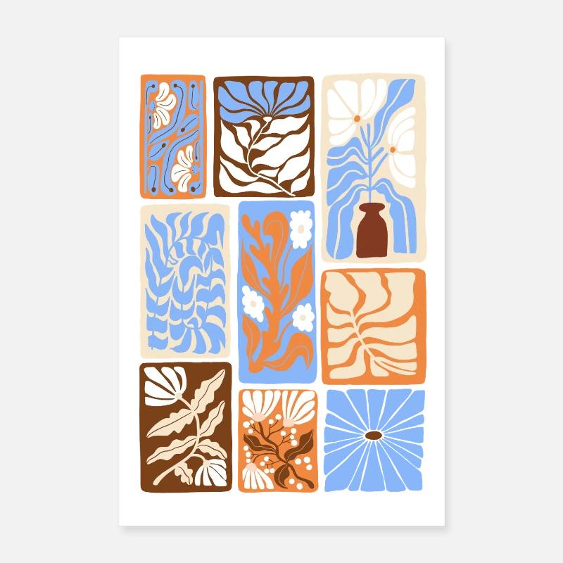 Motifs Botaniques Abstraits Poster 40 x 60 cm