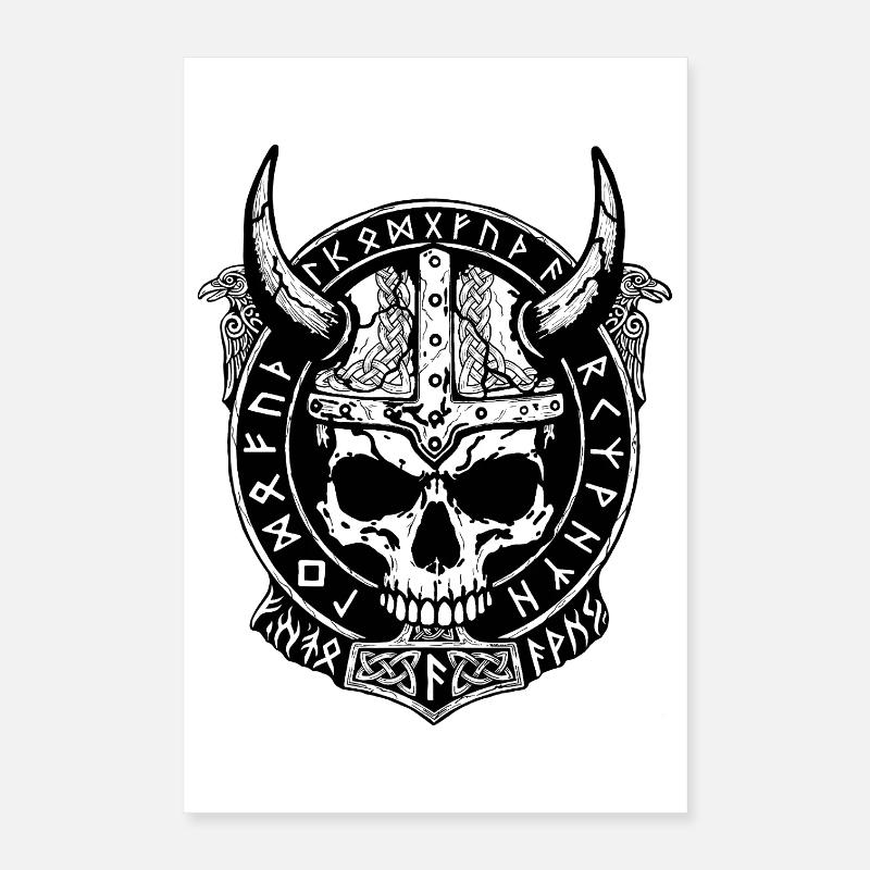 Viking skull on a shield Poster 16" x 24" (40x60 cm)