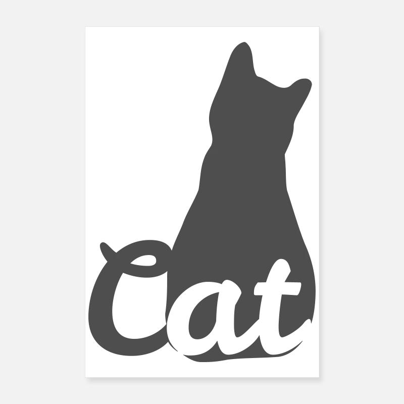 Katzen-Silhouette mit Cat-Text Poster 40x60 cm