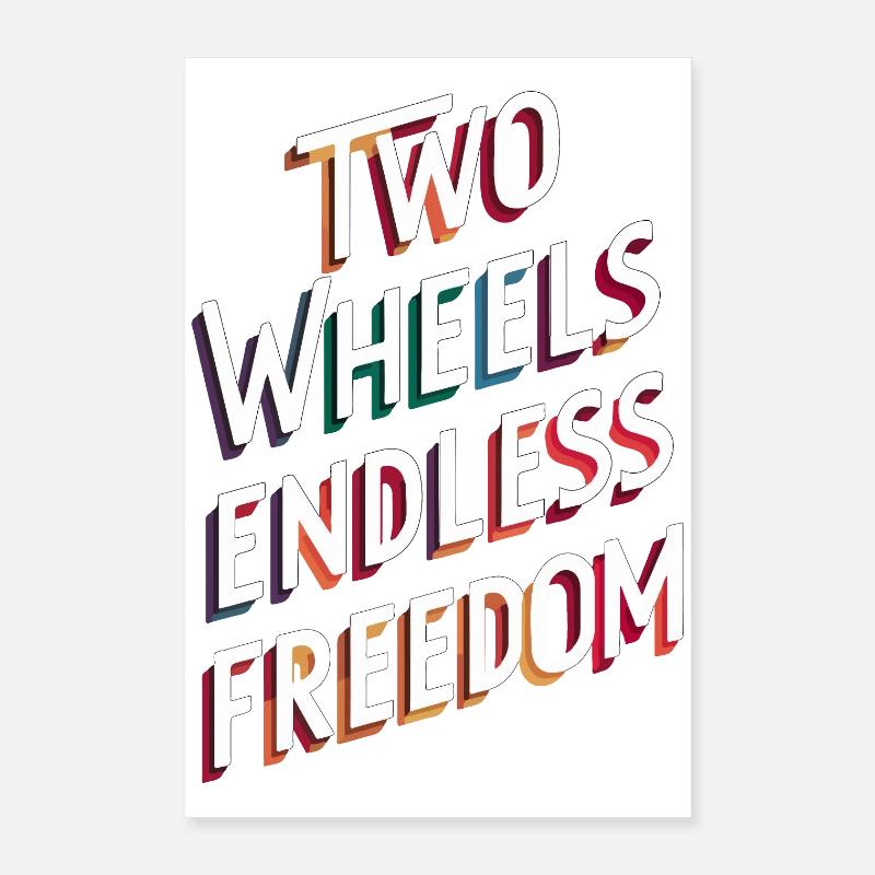 Endless Freedom Bicycle Design Poster 16" x 24" (40x60 cm)