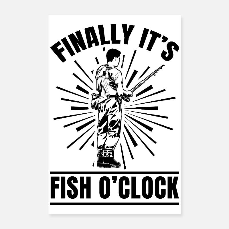 Enfin, c’est l’heure du poisson Poster 40 x 60 cm