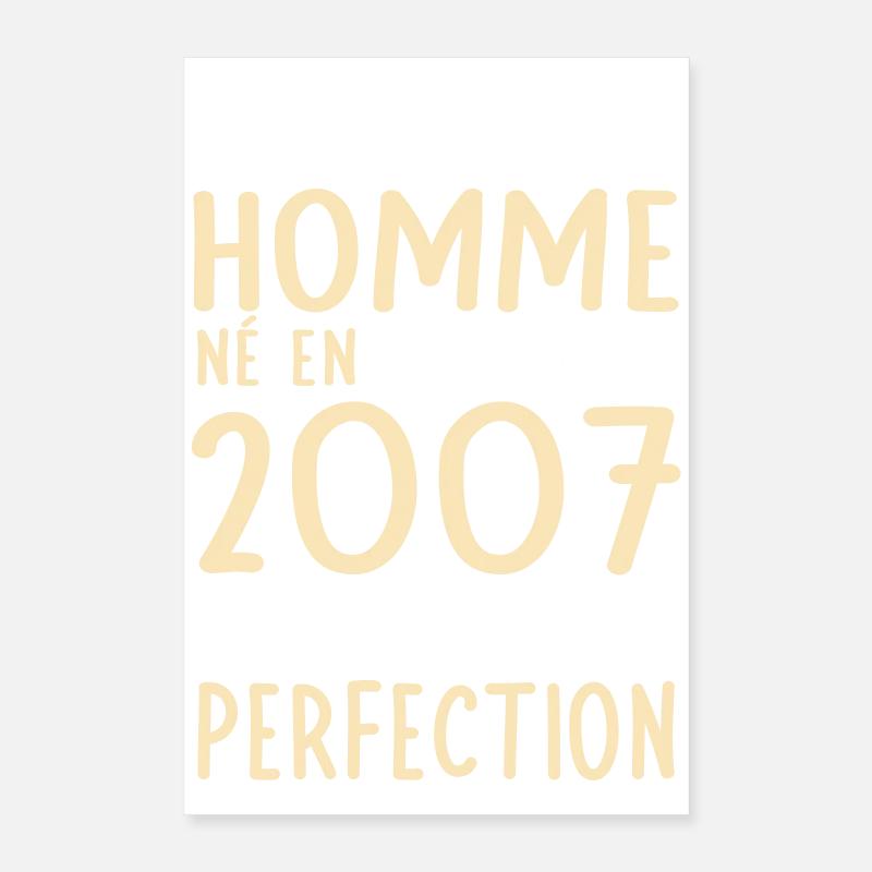 Anniversaire 18 ans - Né en Octobre 2007 Poster 40 x 60 cm
