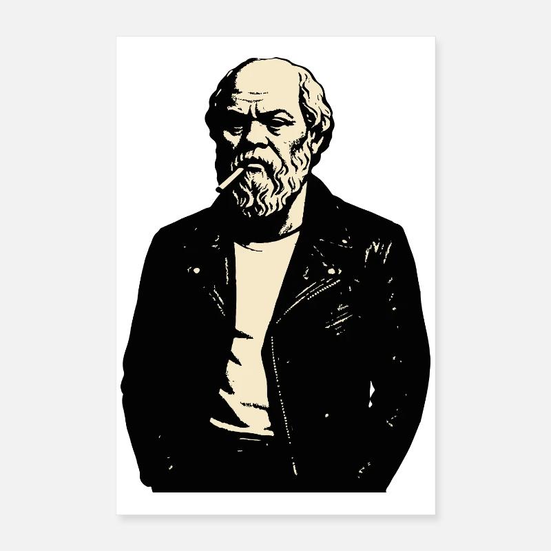 Socrate en punk rockeur rebelle Poster 40 x 60 cm