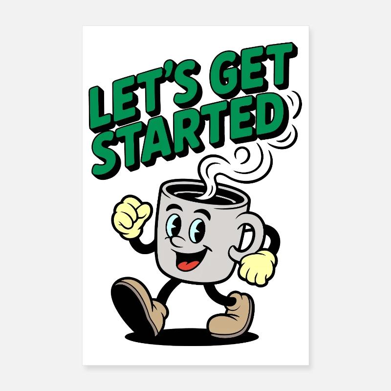 Commençons Motif du café Poster 40 x 60 cm