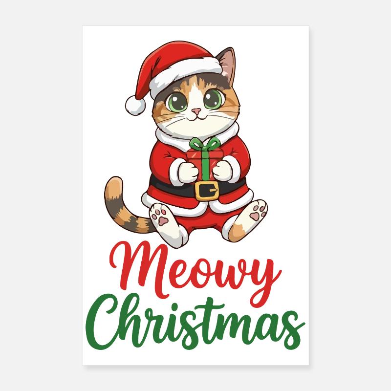 Chat Noël Miaousse Poster 40 x 60 cm